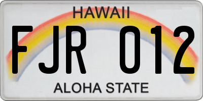 HI license plate FJR012