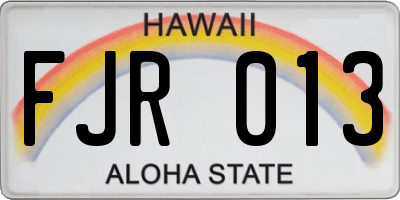 HI license plate FJR013