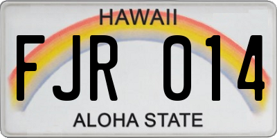 HI license plate FJR014