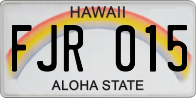 HI license plate FJR015