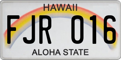 HI license plate FJR016