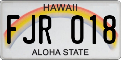 HI license plate FJR018