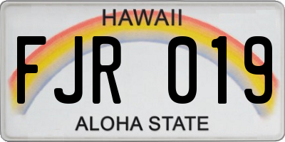 HI license plate FJR019
