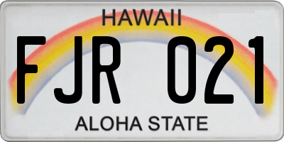 HI license plate FJR021