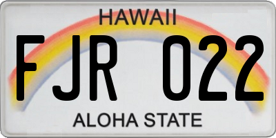 HI license plate FJR022