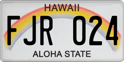 HI license plate FJR024