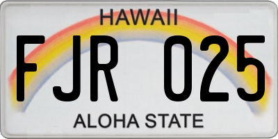 HI license plate FJR025