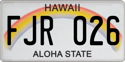 HI license plate FJR026