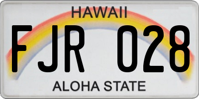HI license plate FJR028