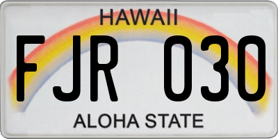 HI license plate FJR030