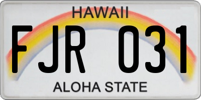 HI license plate FJR031