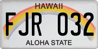 HI license plate FJR032