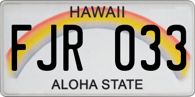 HI license plate FJR033