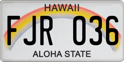 HI license plate FJR036