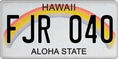 HI license plate FJR040