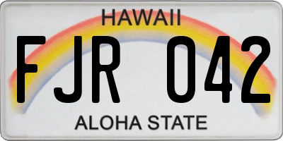 HI license plate FJR042