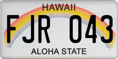 HI license plate FJR043