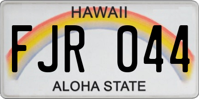 HI license plate FJR044