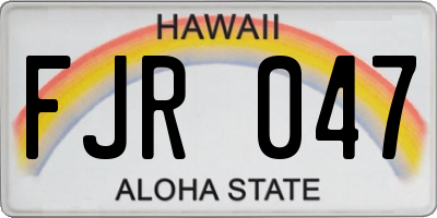 HI license plate FJR047