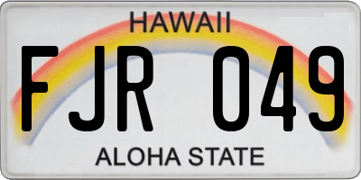 HI license plate FJR049