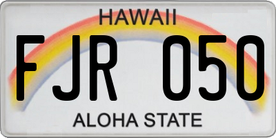 HI license plate FJR050