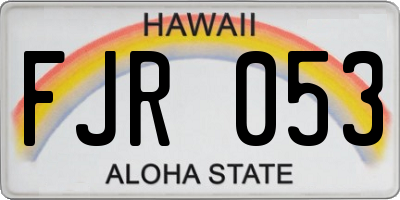 HI license plate FJR053