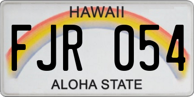 HI license plate FJR054