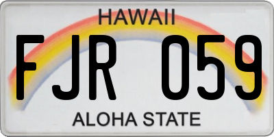 HI license plate FJR059