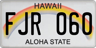 HI license plate FJR060
