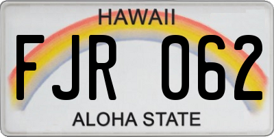 HI license plate FJR062