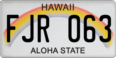 HI license plate FJR063