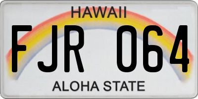 HI license plate FJR064