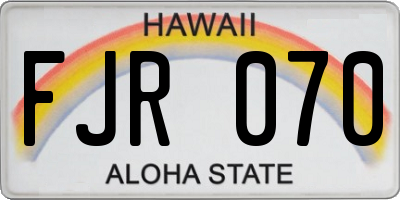 HI license plate FJR070