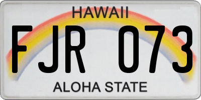 HI license plate FJR073