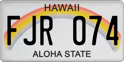 HI license plate FJR074