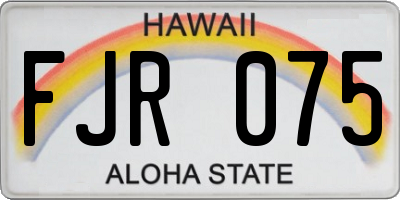 HI license plate FJR075