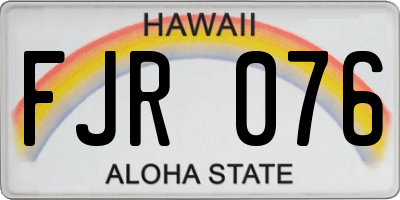 HI license plate FJR076