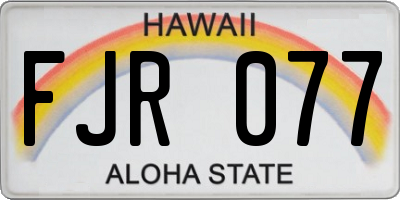 HI license plate FJR077