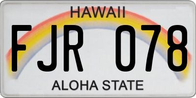 HI license plate FJR078
