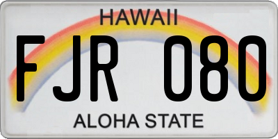 HI license plate FJR080