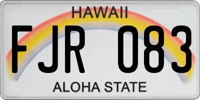 HI license plate FJR083