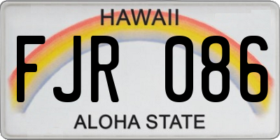 HI license plate FJR086