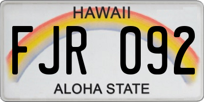 HI license plate FJR092