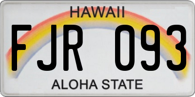 HI license plate FJR093