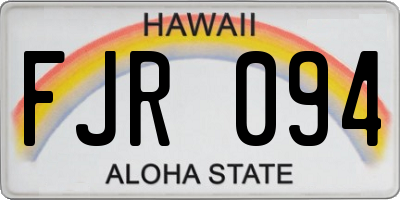 HI license plate FJR094