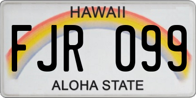 HI license plate FJR099