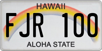 HI license plate FJR100