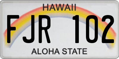 HI license plate FJR102