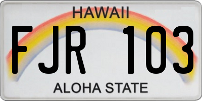 HI license plate FJR103