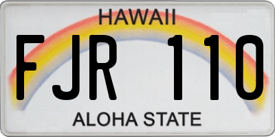 HI license plate FJR110